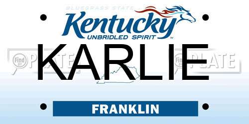 KARLIE Kentucky License Plate