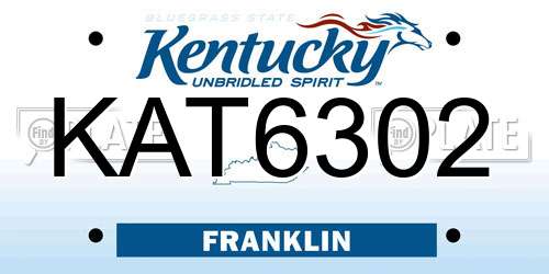 KAT6302 Kentucky License Plate