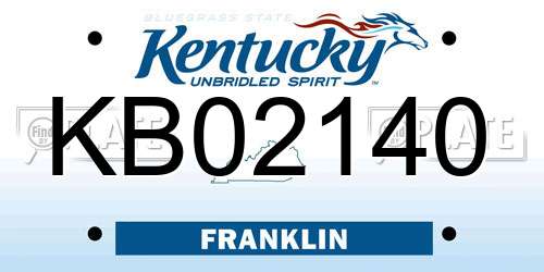 KB02140 Kentucky License Plate