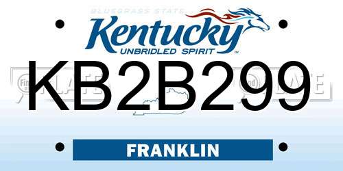 KB2B299 Kentucky License Plate