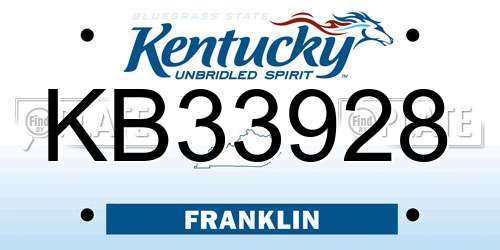 KB33928 Kentucky License Plate