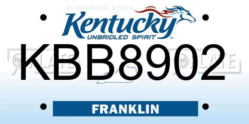KBB8902 Kentucky License Plate