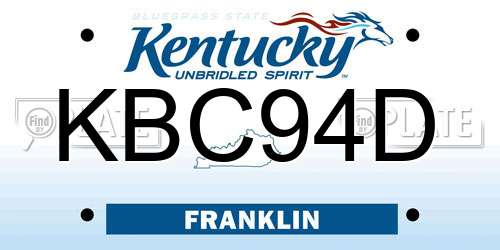 KBC94D Kentucky License Plate