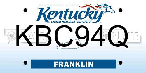KBC94Q Kentucky License Plate