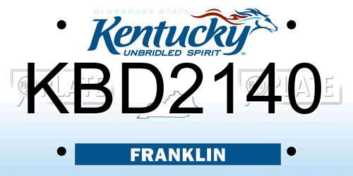 KBD2140 Kentucky License Plate