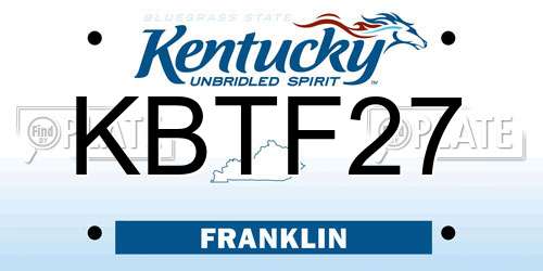KBTF27 Kentucky License Plate