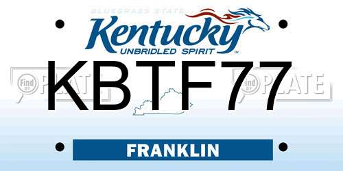 KBTF77 Kentucky License Plate