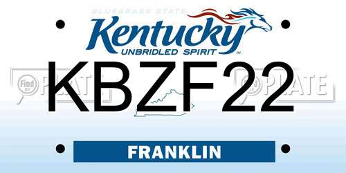 KBZF22 Kentucky License Plate