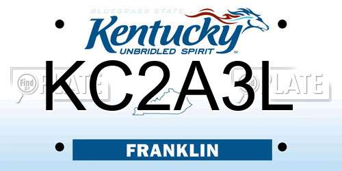 KC2A3L Kentucky License Plate