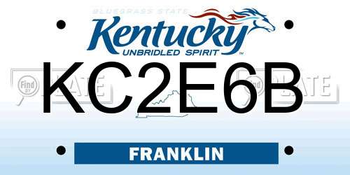 KC2E6B Kentucky License Plate