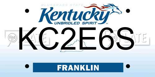 KC2E6S Kentucky License Plate