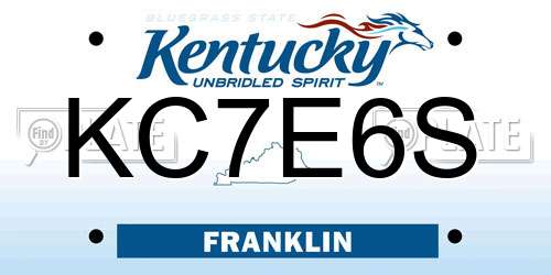 KC7E6S Kentucky License Plate