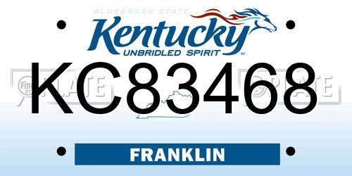 KC83468 Kentucky License Plate