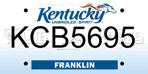 KCB5695 Kentucky License Plate