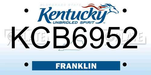 KCB6952 Kentucky License Plate