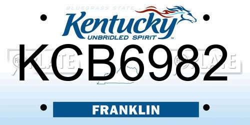 KCB6982 Kentucky License Plate