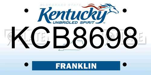 KCB8698 Kentucky License Plate