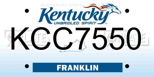 KCC7550 Kentucky License Plate