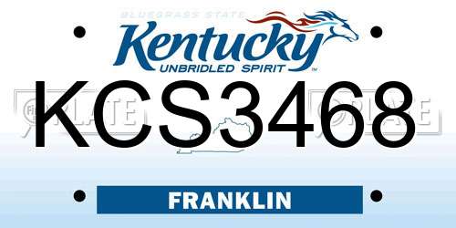 KCS3468 Kentucky License Plate