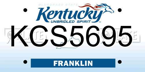 KCS5695 Kentucky License Plate