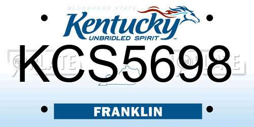 KCS5698 Kentucky License Plate
