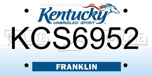 KCS6952 Kentucky License Plate