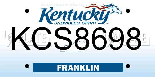 KCS8698 Kentucky License Plate