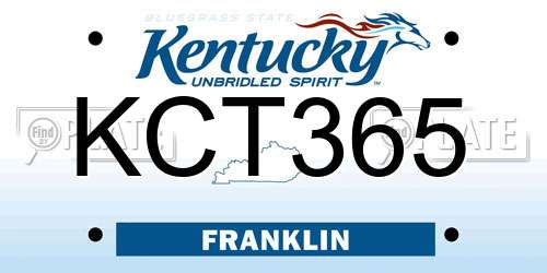 KCT365 Kentucky License Plate