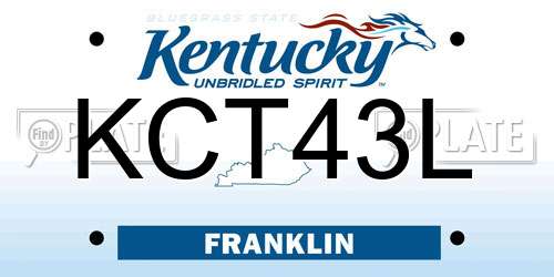 KCT43L Kentucky License Plate