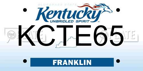 KCTE65 Kentucky License Plate
