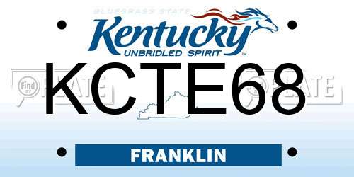 KCTE68 Kentucky License Plate