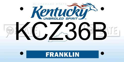 KCZ36B Kentucky License Plate
