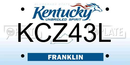 KCZ43L Kentucky License Plate