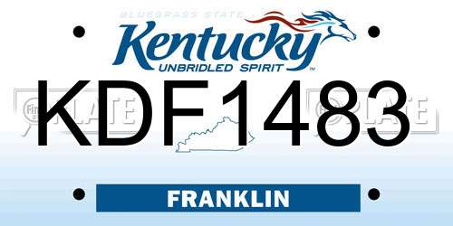 KDF1483 Kentucky License Plate