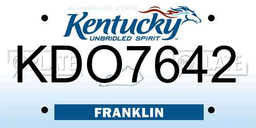 KDO7642 Kentucky License Plate