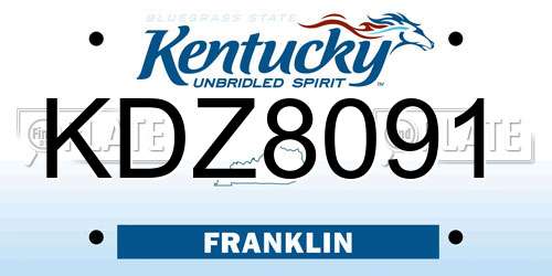 KDZ8091 Kentucky License Plate