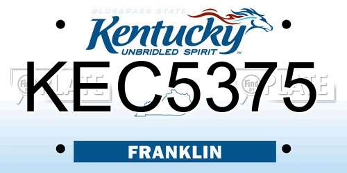 KEC5375 Kentucky License Plate