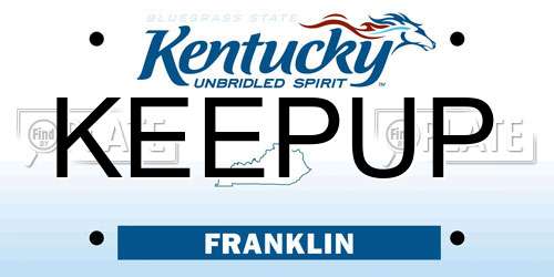 KEEPUP Kentucky License Plate