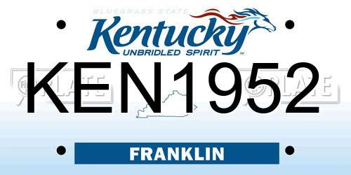 KEN1952 Kentucky License Plate