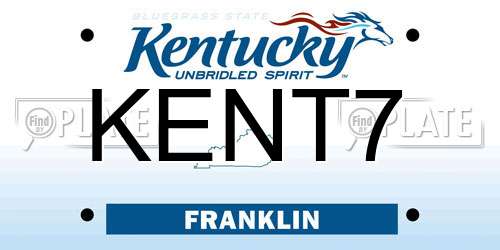 KENT7 Kentucky License Plate