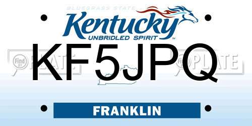 KF5JPQ Kentucky License Plate