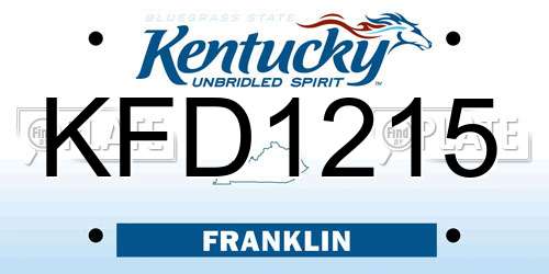 KFD1215 Kentucky License Plate