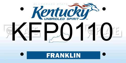 KFP0110 Kentucky License Plate