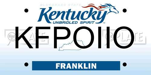 KFPOIIO Kentucky License Plate