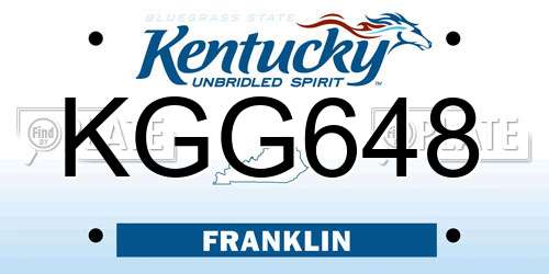 KGG648 Kentucky License Plate