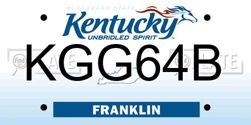 KGG64B Kentucky License Plate