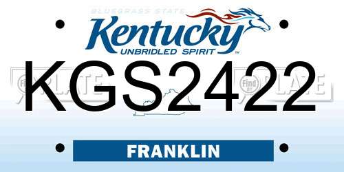 KGS2422 Kentucky License Plate