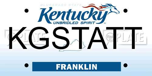 KGSTATT Kentucky License Plate