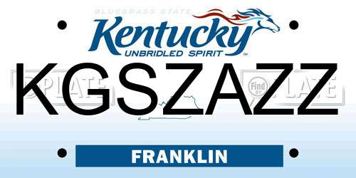 KGSZAZZ Kentucky License Plate