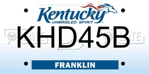 KHD45B Kentucky License Plate